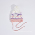 children's knitted hat with snowflake jacquard pattern